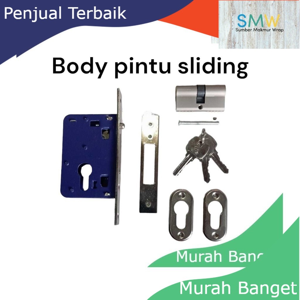 Body Kunci Pintu Geser / kunci Pintu Sliding / kunci Pintu Dorong / Body kunci