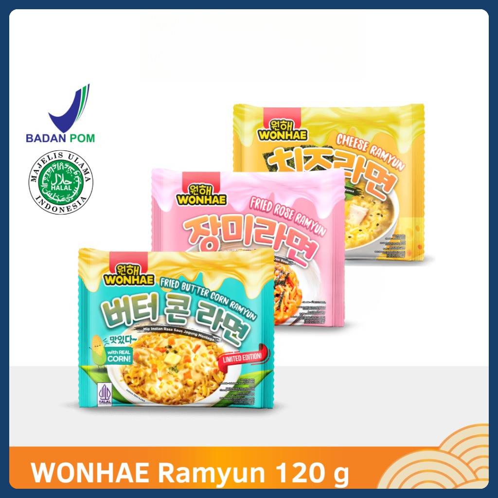 

WONHAE Korean Cheese Ramyun 120 g Halal | Mie Instan Ala Korea