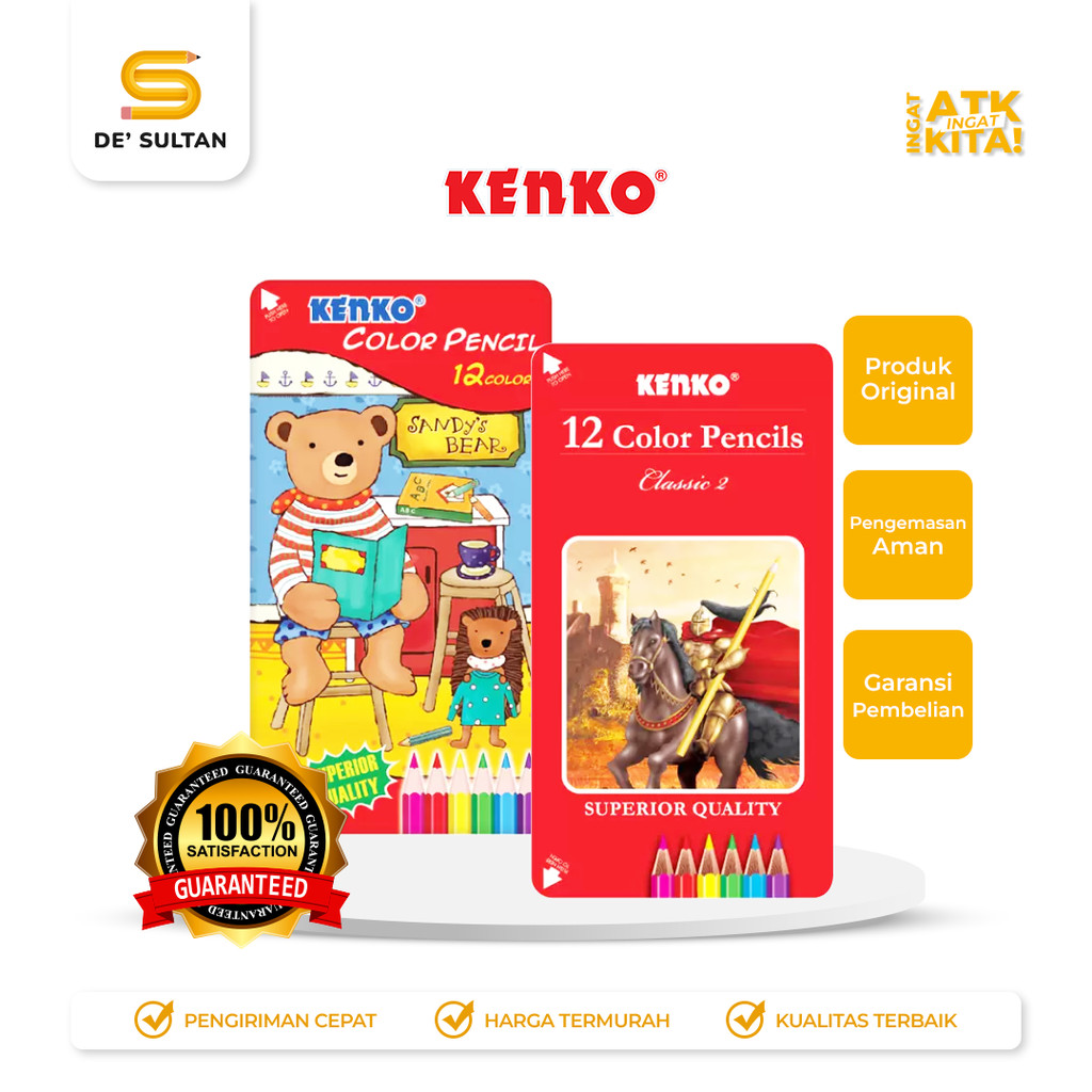

KENKO 12 PENSIL WARNA/ TIN CASE COLOR PENCIL CP-12FTC (1SET)