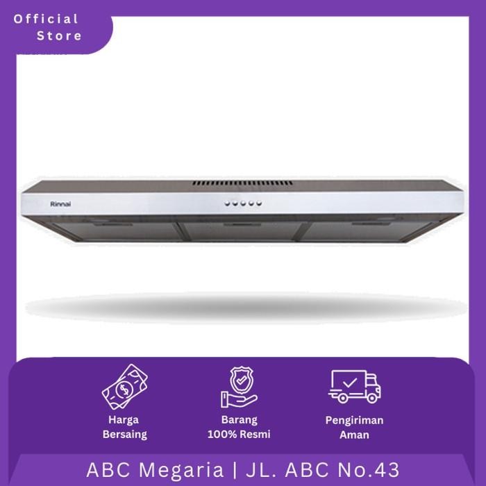 Rinnai Cooker Hood / Penghisap Asap Kompor RH229SS / RH-229SS 90cm