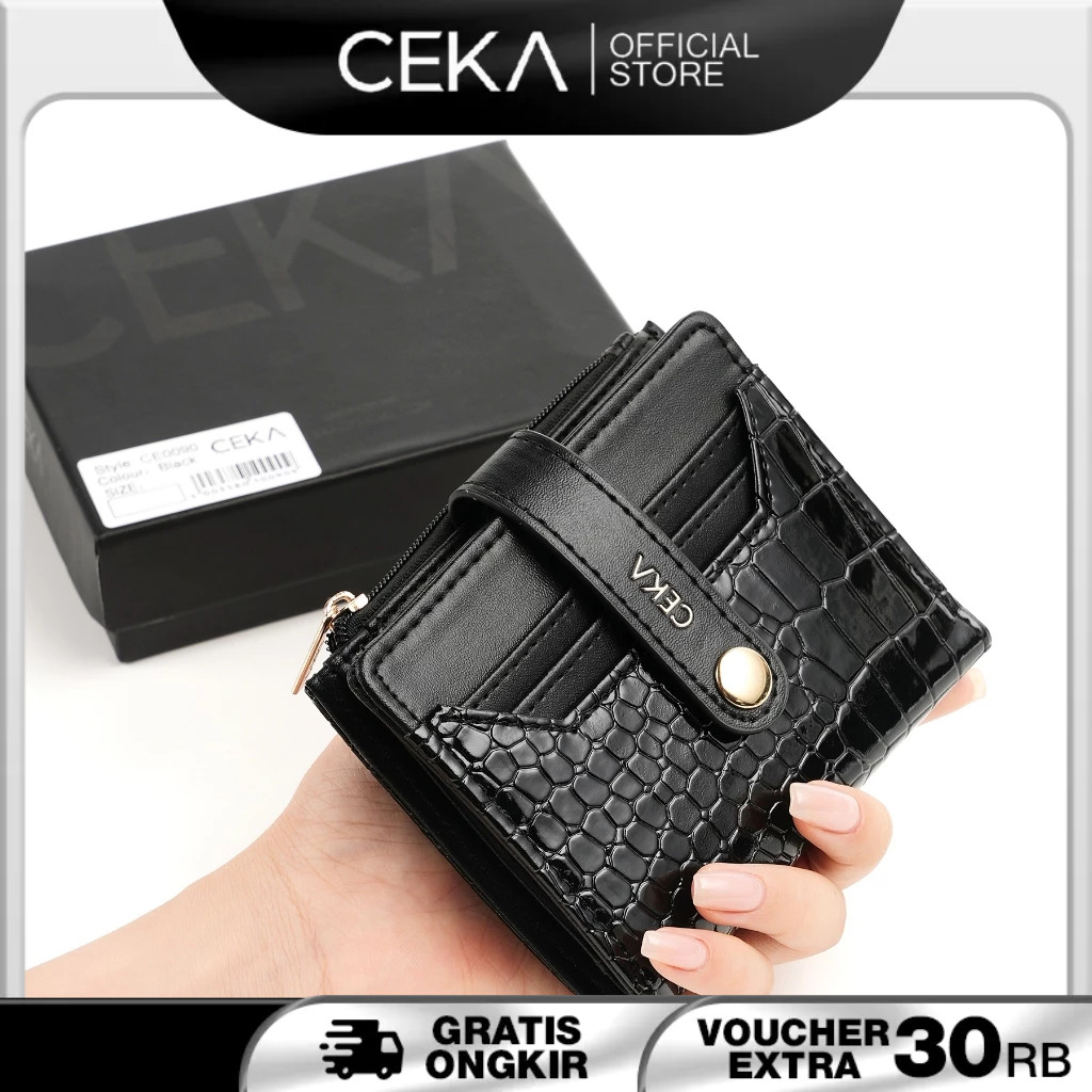 

CEKA Dompet Wanita Dompet Lipat Wanita Tas Wanita Kartu Dompet Mini Cewek Card Holder Kecil Kekinian Kulit Croco - Fenne Wallet