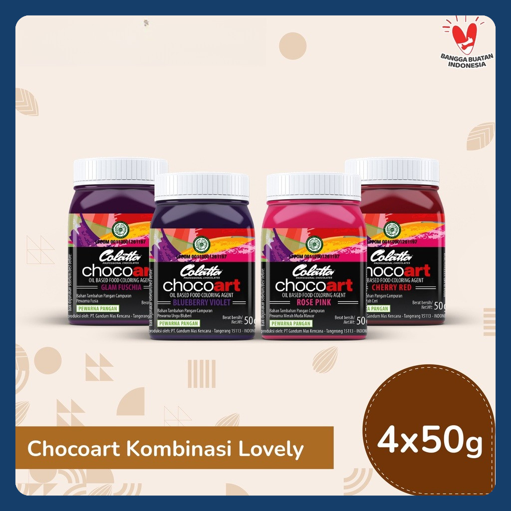 

Colatta Chocoart Kombinasi Lovely - Pewarna Makanan 50g 4 X 50g