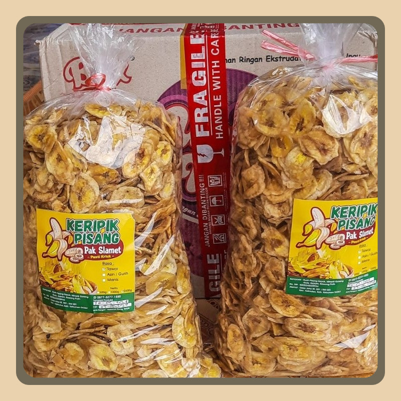 

Kripik Pisang Kepok Original Ukuran 5 Kg, Free Packing Carton Box, Bubble Wrap 2 Lapis&Fragile