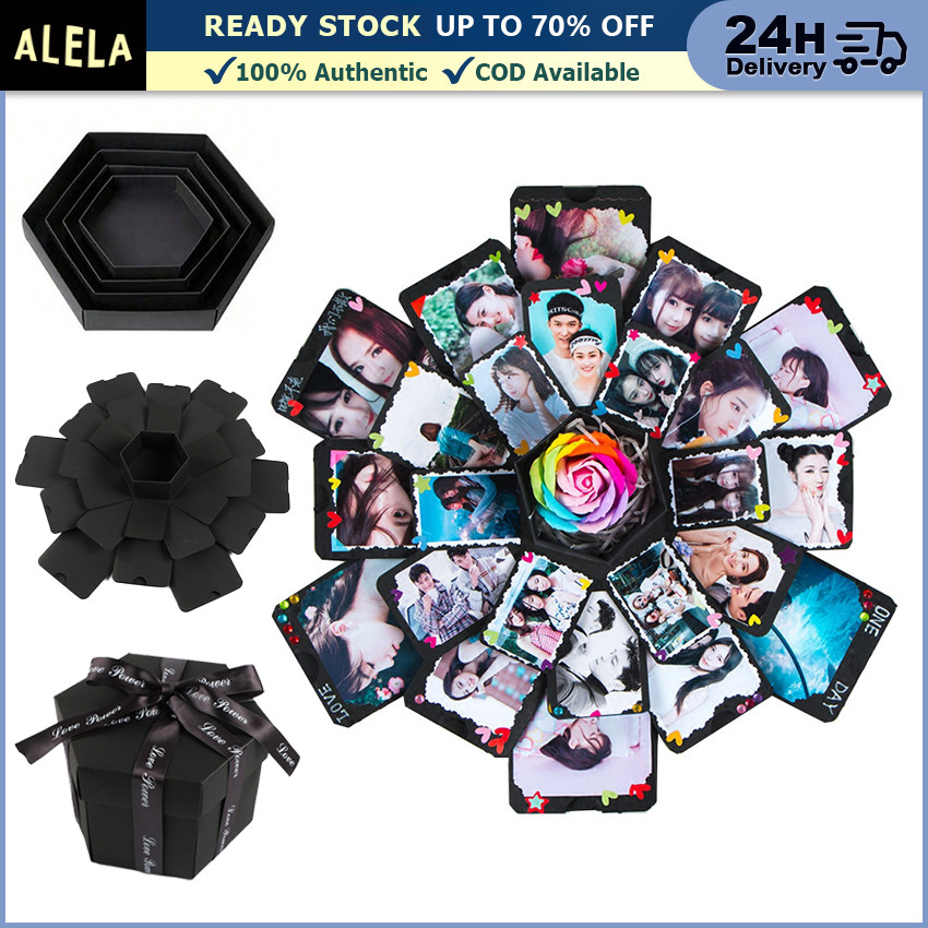 

Hexagon Explosion Box Kado Ulang Tahun Custom Kado Anniversary DIY Foto Scrapbook Gift Box Snack Box Surprise Box