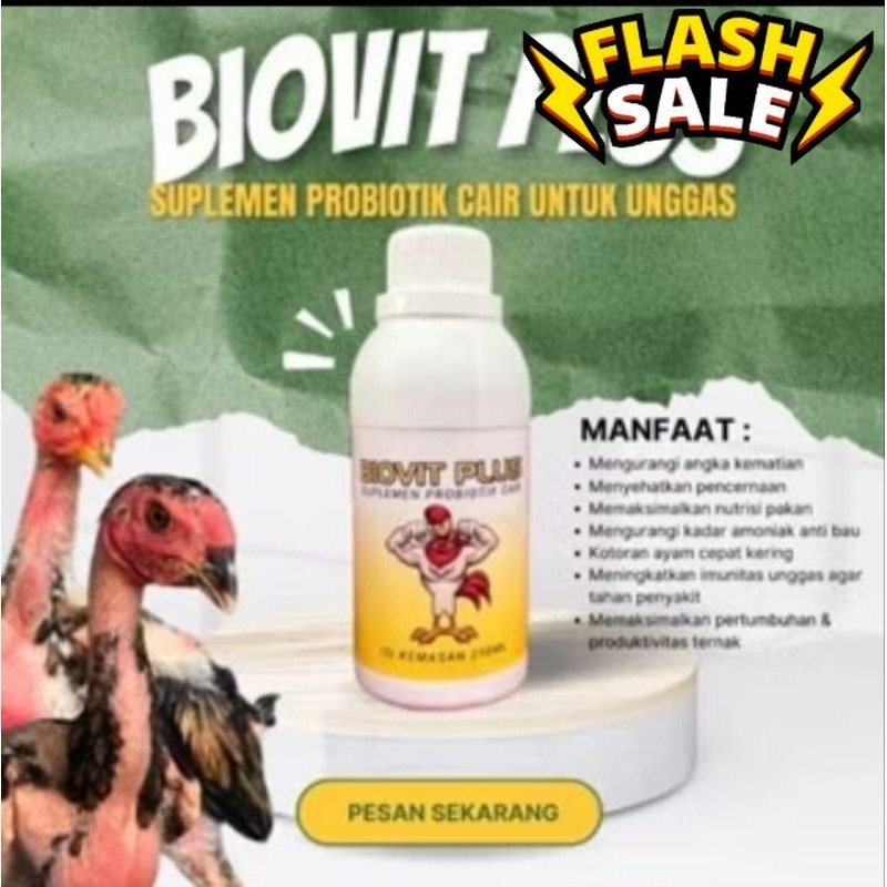 Dopping Ayam Bangkok Kuat Vitamin probiotik cair BIOVIT PLUS 250ML untuk sehat nafsu makan tinggi