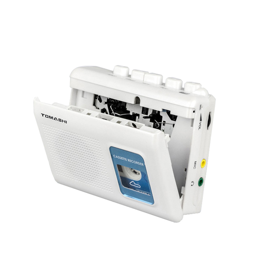 TOMASHI Portable Cassette Player Tape Recorder Walkman with Built-in Speaker,Microphone,Headphone Ja