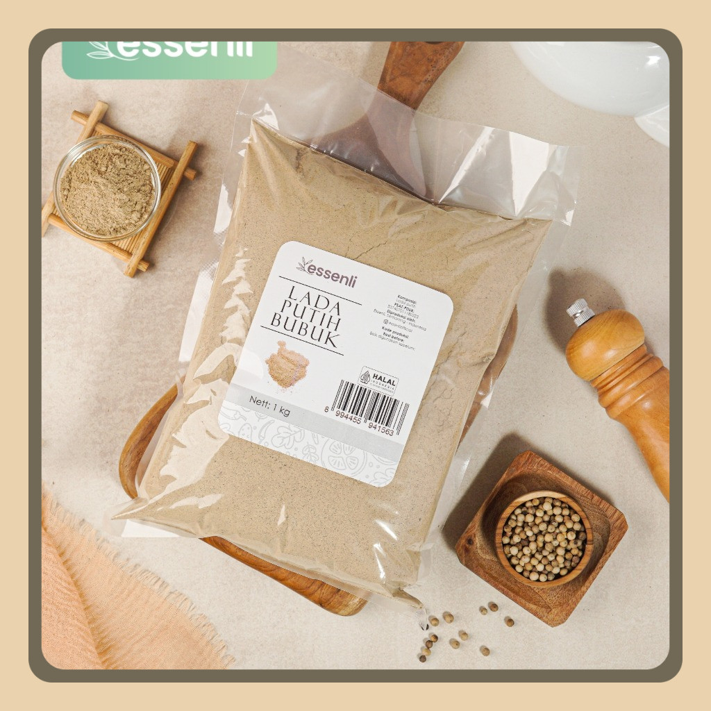 

ESSENLI Lada Putih Bubuk Murni Bumbu Rempah 1Kg