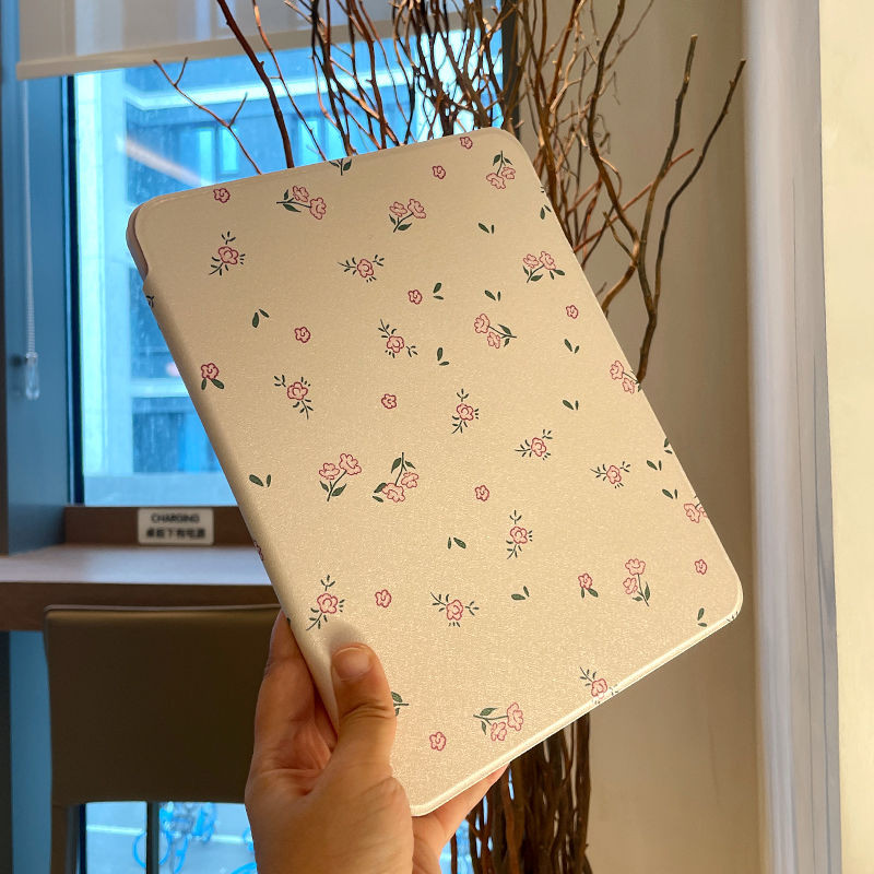 【Tabtastic】Desain Bunga Penuh Layar,720° Rotasi Case Tablet Premium IPad-Cocok untuk Tab IPad 5/6/7/