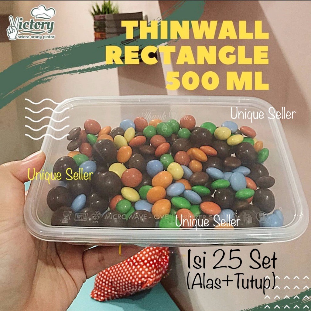 Thinwall Victory 500 ml isi 25 set / Thinwall Rectangle Victory 500ml / Thinwall Kotak Panjang 500 m