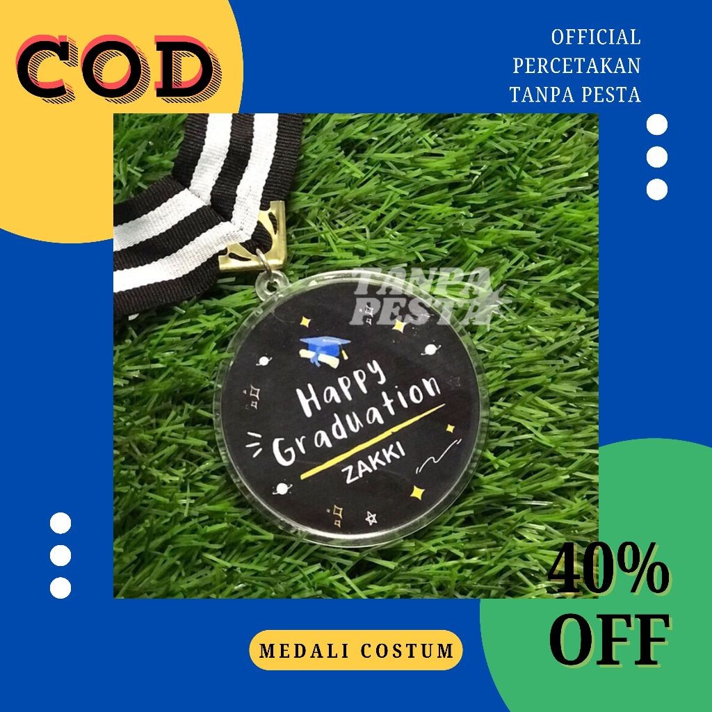 medali happy graduation costum - akrilik mendali wisuda
