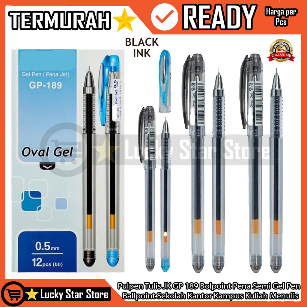 

JK Pena Ball Pen Pulpen GP 189 Frodo 0.5 mm Ballpen Cabut Bolpen Hitam Black Itam Item Bolpoint Alat Tulis Menulis Kertas Paper Catatan Perlengkapan Sekolah Kerja Kantor Kampus Kuliah NDL Kering Jelas Ringan