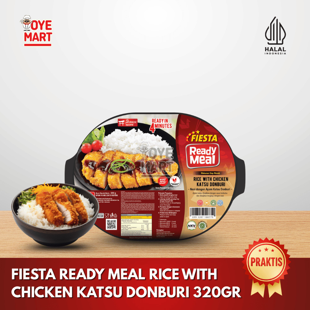 

FIESTA READY MEAL RICE WITH CHICKEN KATSU DONBURI 320GR / NASI DENGAN AYAM KATSU DONBURI