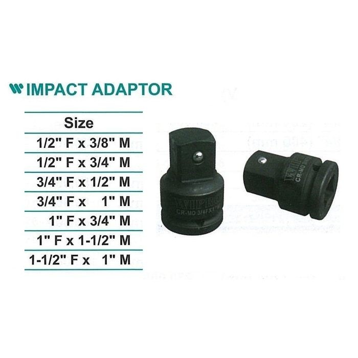 

Impact Adaptor Size 3/4 F X 1/2 M Inch - Wipro