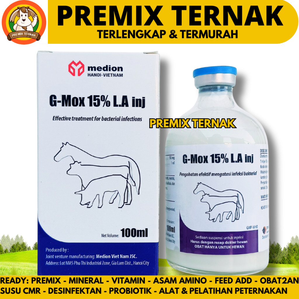 G-MOX LA 100ML - Anti biotik Hewan Besar MEDION