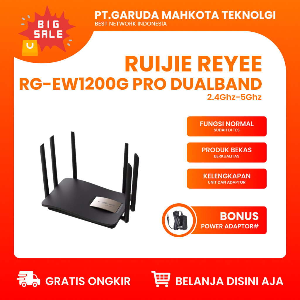 Router Ruijie Reyee RG-EW1200G-PRO Dual-Band Wireless Router Wi-Fi Bekas Original