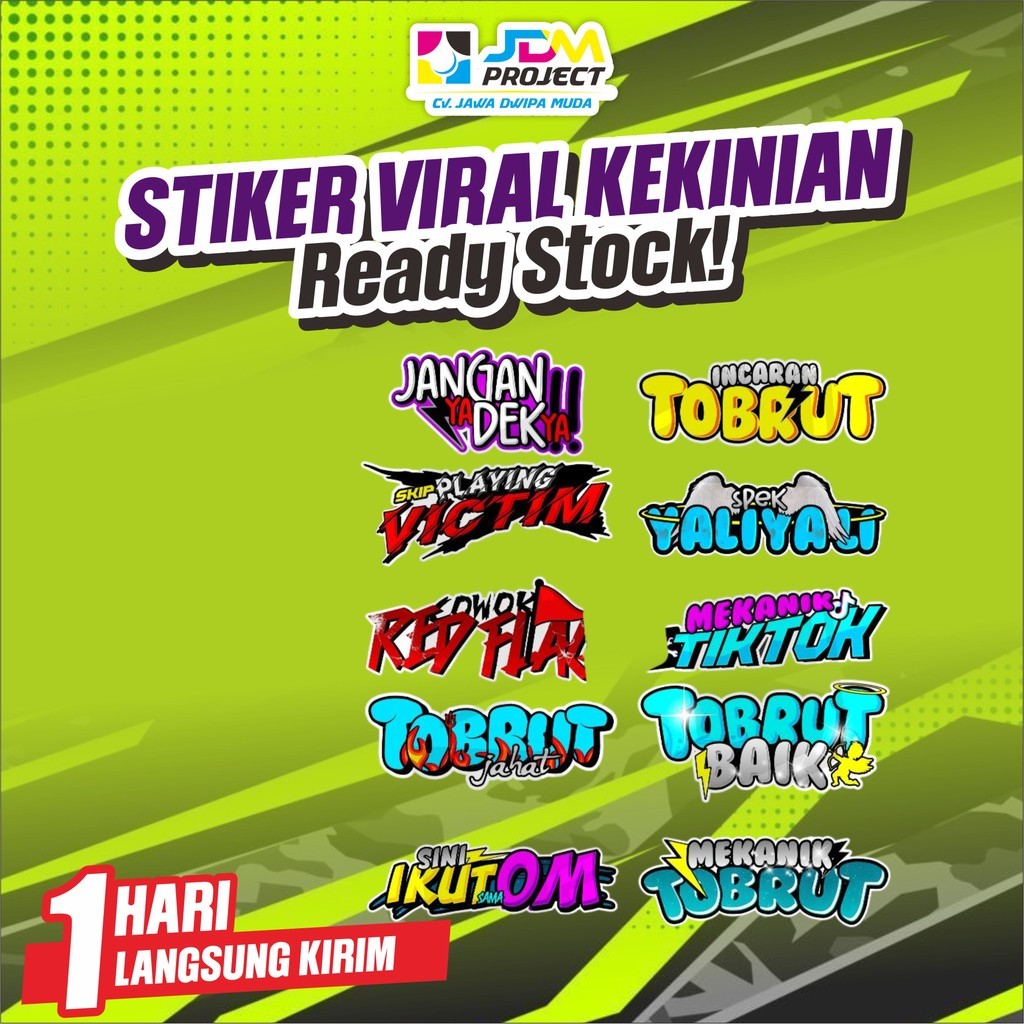 

Cetak Kilat - STIKER PACK TOBRUT MEKANIK TOBRUT COWOK RED FLAG ISI 10 PCS