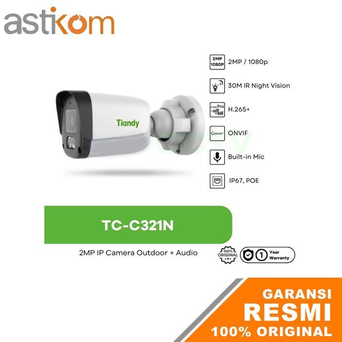 CCTV IP Camera Tiandy TC-C321N 2MP 2.8mm PoE
