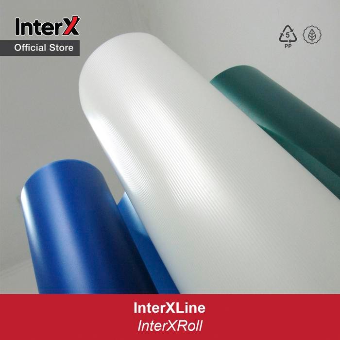 InterX PP Fiber Roll Penutup Pagar Motif Garis Ekstra Tebal - Biru