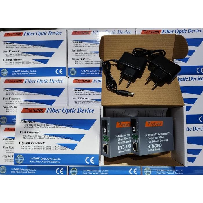NetLink HTB3100 A+B (sepasang) Media Converter / NETLINK HTB-3100 AB