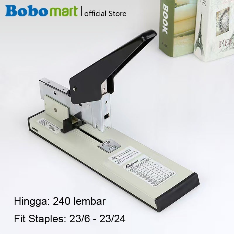 

BOBOMART HEAVY DUTY STAPLER BESAR STAPLER JILID PENJILITAN KERTAS STAPLER ADJUSTABLE240LEMBAR HT0240