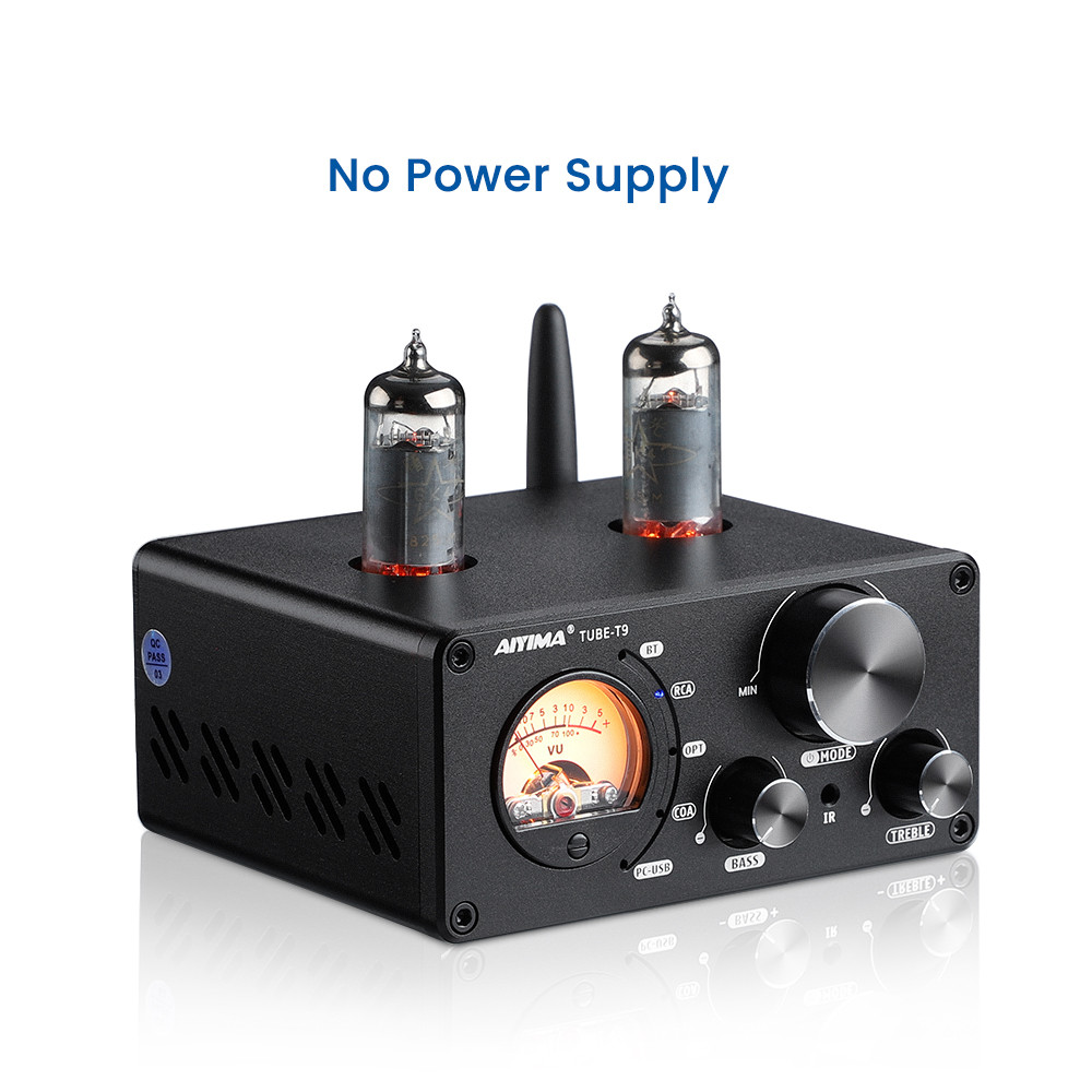 AIYIMA Audio T9 HiFi Bluetooth 5.0 Vacuum Tube Amplifier USB DAC Stereo Amplificador COAX OPT VU Met