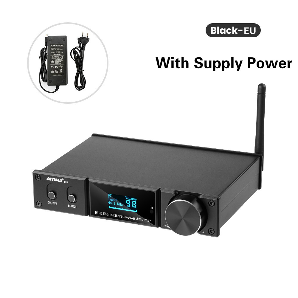 AIYIMA D05 Bluetooth 5.0 Power Amplifier 120Wx2 Sound Amplificador Subwoofer Amplifier USB DAC OLED 