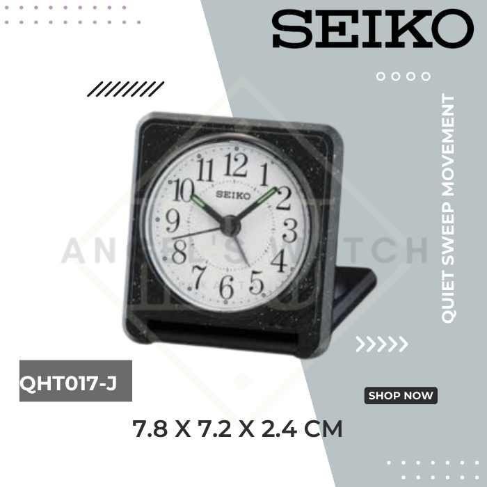 JAM WEKER SEIKO QHT012B ORIGINAL SEIKO JAM MEJA JAM TRAVEL ORI - QHT017J