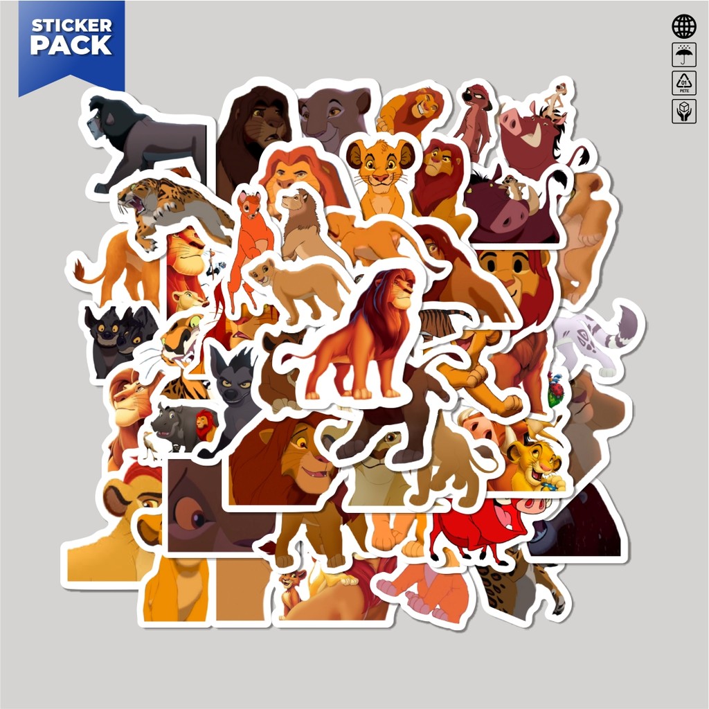 

[100PCS]Stiker Pack Sticker Kartun The Lion King's Sticker Aesthetic Vinyl Anti Air Dekorasi Sticker Laptop Buku Journal Koper Helm Casing HP Gitar Helm Skateboard