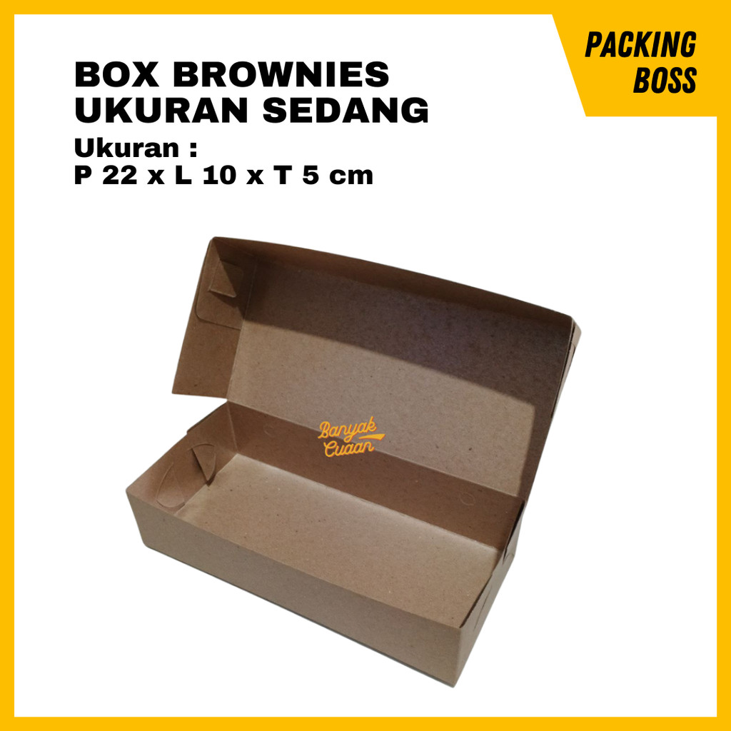 

Box Brownies / Dus Brownies 22x10x5 cm / Kemasan Brownies Laminasi Food Grade
