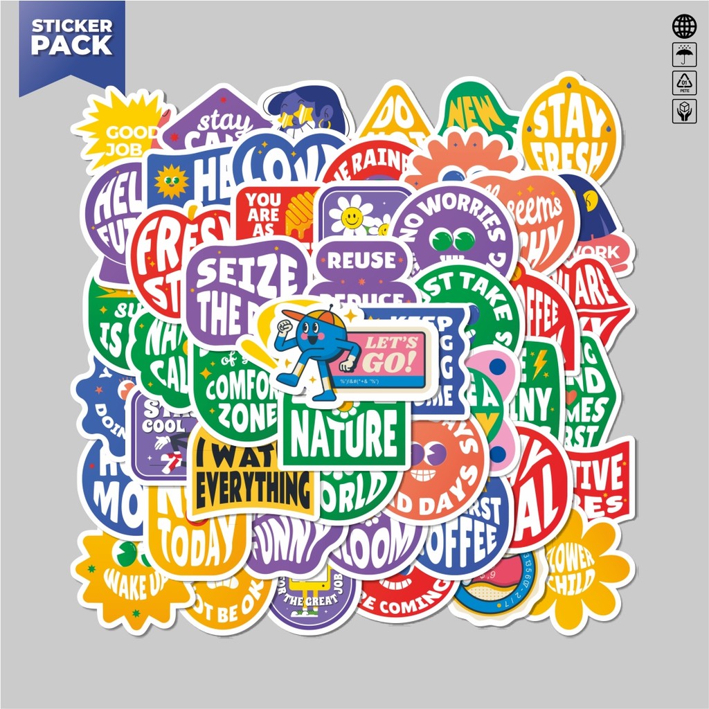 

[100PCS]Stiker Pack Sticker Tulisan Bahasa Inggris Aesthetic Vinyl Anti Air Dekorasi Sticker Laptop Buku Journal Koper Helm Casing HP Gitar Helm Skateboard