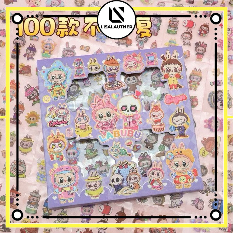 

bib Stiker labubu isi 100 stiker labubu stiker tempel anak labubu