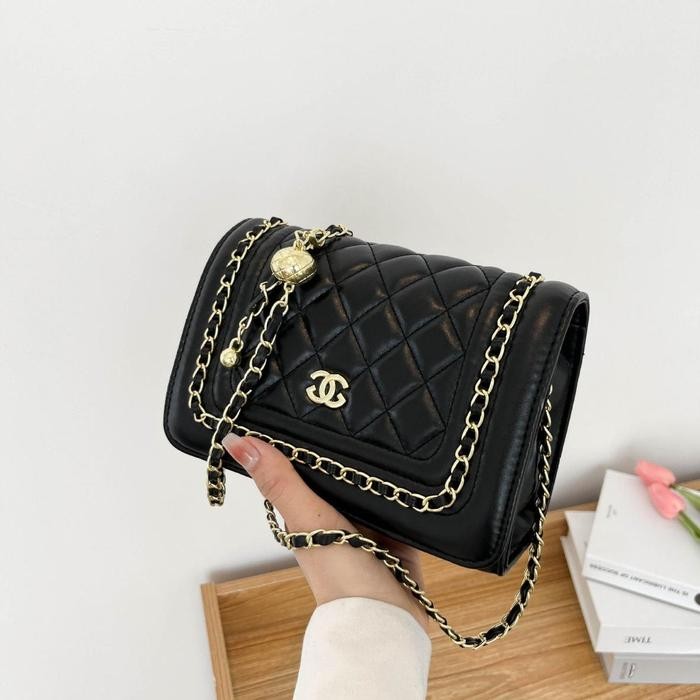 Tas Fashion ORIGINAL Impor Cewe GG02 shoulder bag tas slempang korean Wanita - GG02_HITAM