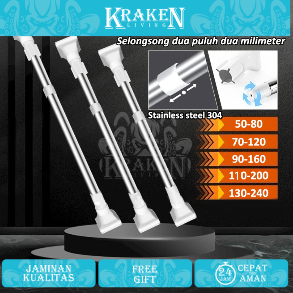 Tiang Gantungan Multifungsi/Tiang Gantungan Baju/Tiang Gantungan Sebaguna fleksibel 【KRAKEN LIVING】