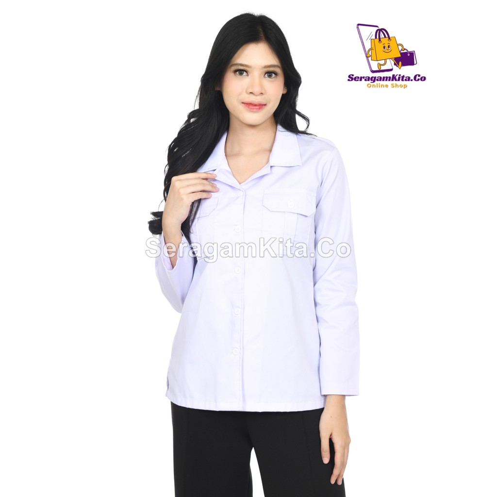 Baju Dinas Putih Wanita Jumbo – Seragam PNS & Pemda Nyaman & Elegan
