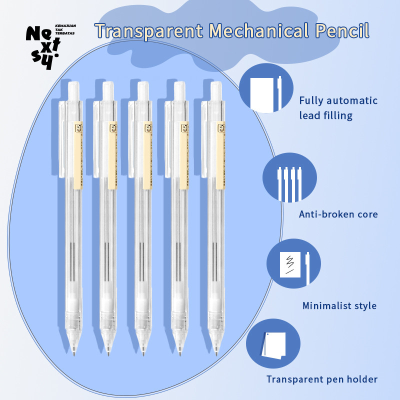 

[READY] Nextsy Pensil mekanik transparan 0.5/0.7mm