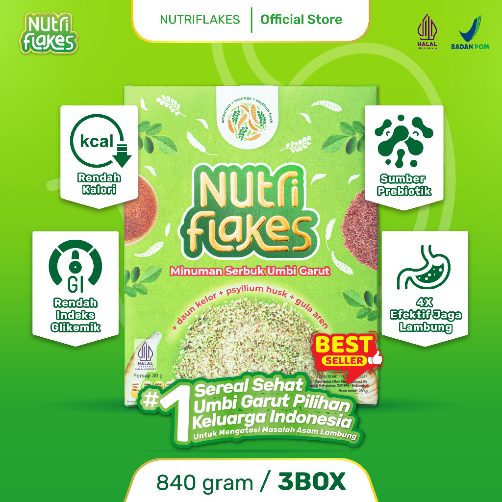 

Sereal Nutriflakes Asam Lambung Paket 3 Box