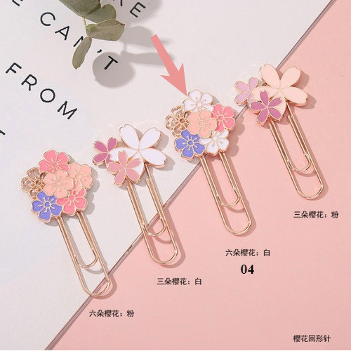 

Creative Metal Bookmark Exquisite Cherry Blossom Paperclip Book Clip DIY Bill Ledger Organize Clip for School Office Supplies