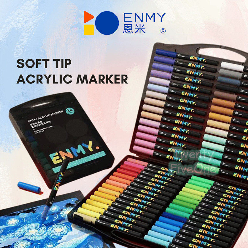 

KAYDEN STORE ENMY Acrylic Marker Soft Tip Pen Paint Drawing Colouring Painting Art Pen