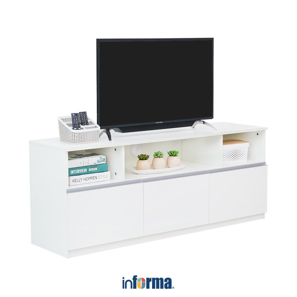 Informa Finn Rak Tv - Putih Tv Stand Furnitur Indoor Rumah Meja Rak Tivi Tempat Pajangan Televisi