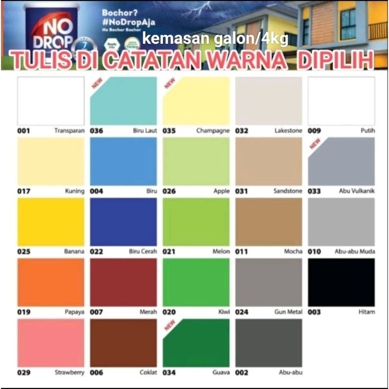 nodrop cat pelapis anti bocor,no drop GALON 4kg  pelapis anti bocor,cat no drop anti bocor kemasan 4