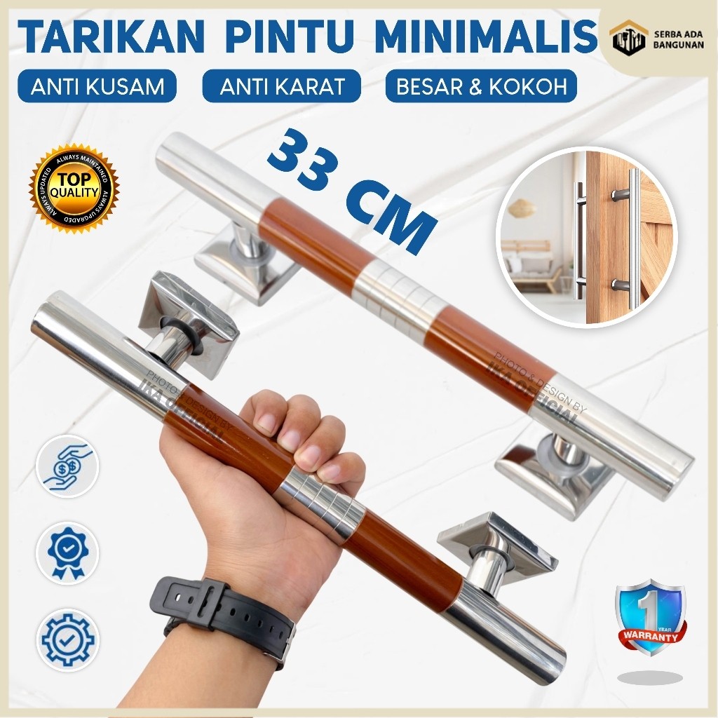 SAB handle pintu motif kayu tarikan pintu minimalis coklat / Pull Handle Gagang Tarikan Pintu Rumah 