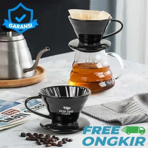 Alat Penyaring Kopi / Saringan Kopi Glass Bahan Bagus - Merah
