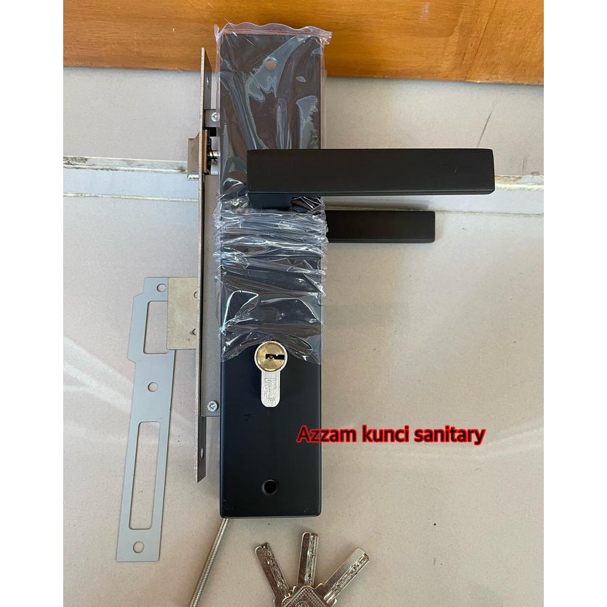 Kunci handle pintu besar hitam black series kunci pintu rumah besar
