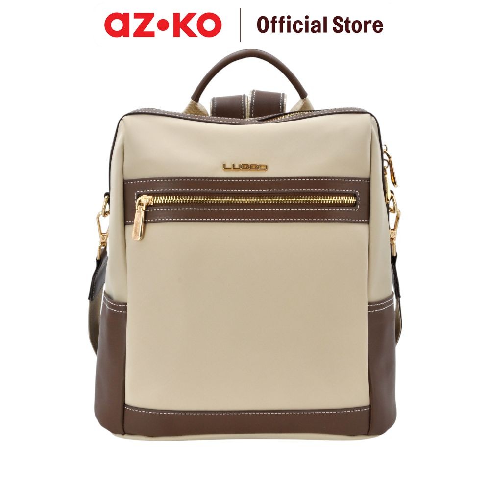 AZKO Luggo Hera Tas Ransel Stylish - Krem Backpack Tas Punggung Daypack Carrier Bag Travel Bag