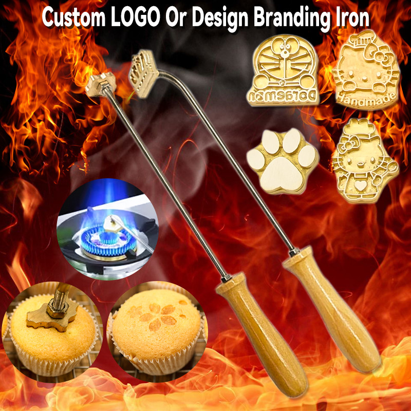 

Custom Logo Branding Iron Heating Stamp Personalized Hot Brass for Bakery Cake Bread Burger Wood DIY Gift Electric Stamping Mold
