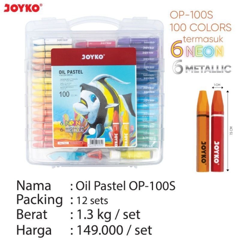 

Crayon Joyko/Oil Pastel Joyko 100 Warna ( 1 set )