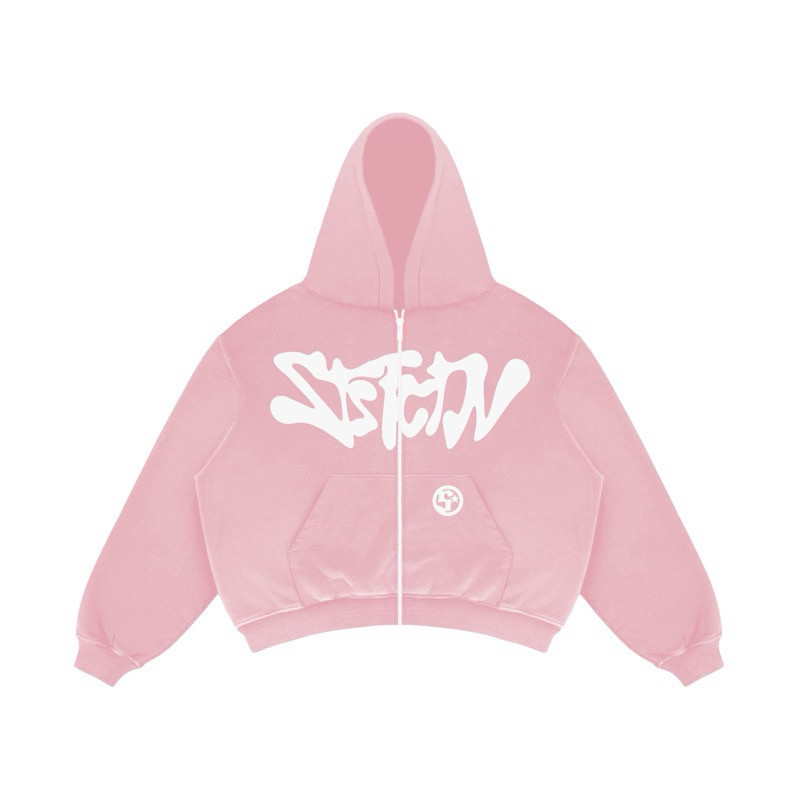 Satisfaction Hoodie Zipper Boxy 330GSM Starsy Pink_
