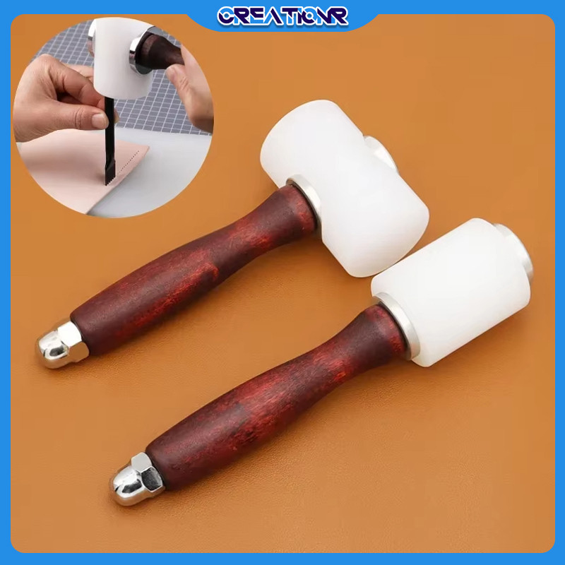 Palu Kulit Kayu DIY/Leather Craft Hammer Set/Alat Punching Kulit Sapi/Peralatan Pembuat Dompet Kulit