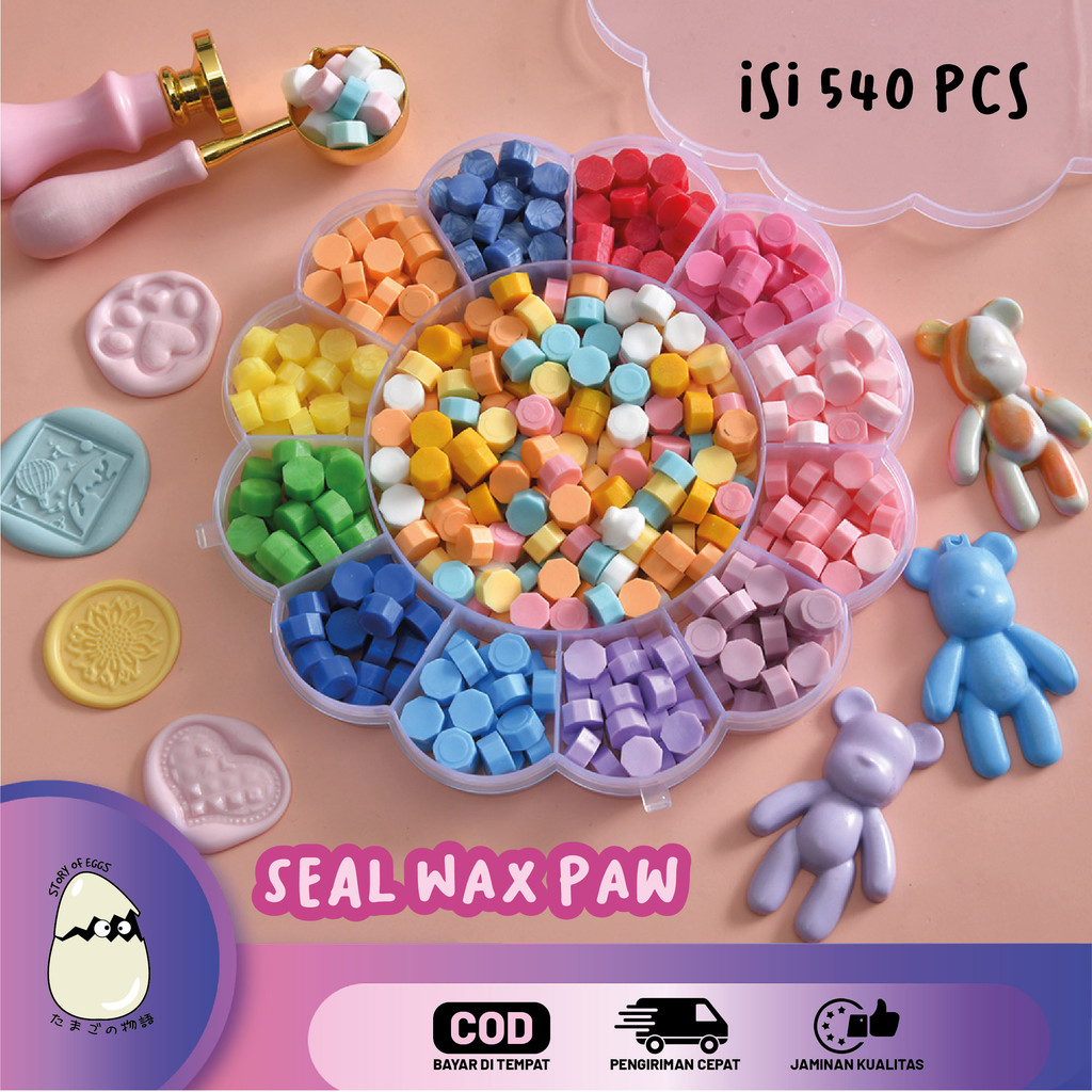 

Seal Wax Beads isi 540 pcs - Octagon seal wax - seal wax butir - stempel undangan vintage stamp