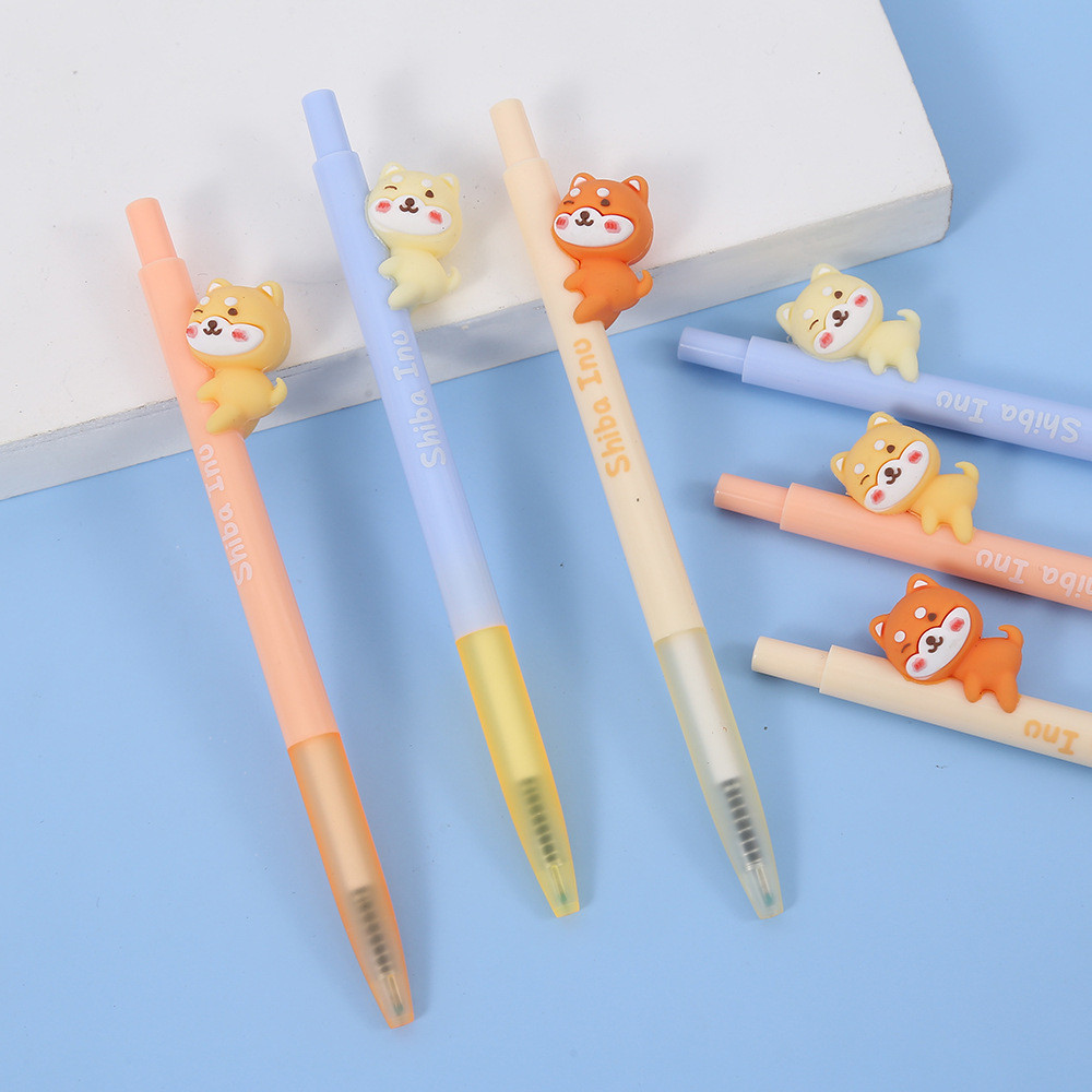 

3 pcs/lot Kawaii Shiba Puppy Animal Mechanical Gel Pens School Office Writing Supplies Cute Gift Prizes Cute Stationery